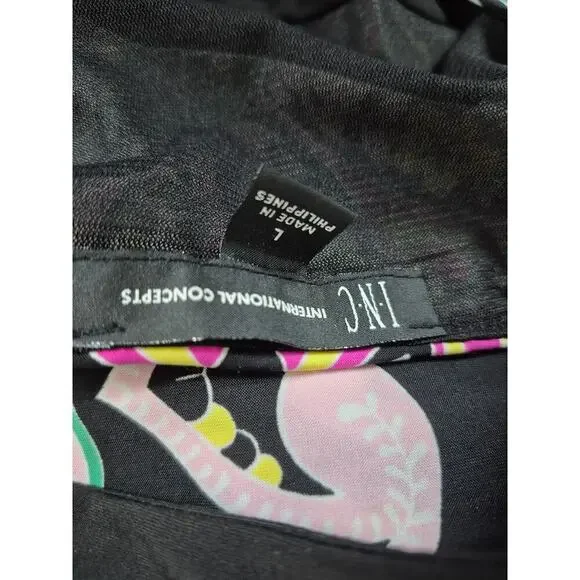 NWT INC International Concepts Polyester Maxi Dress Buddha Paisley Design Sz L - Picture 4 of 6